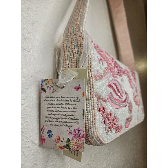 NWT Pink Ballerina Swan Beaded Shoulder Bag - Picture 5 of 5